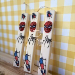 Κεραμική λαμπάδα σόγιας με θέμα τον spiderman