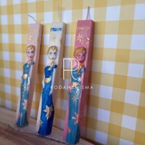 Κεραμική λαμπάδα με θέμα Την Έλσα.