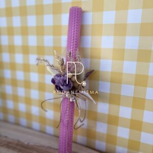 Πασχαλινή λαμπάδα στάχυ - ροζ